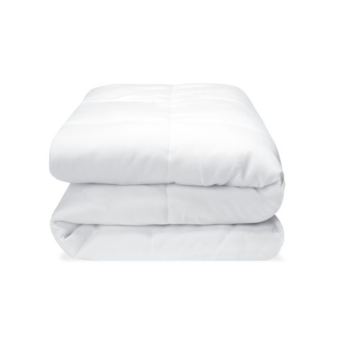 Serenade Microfiber Blanket, Queen 88x96, 35oz, White with White Piping